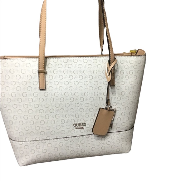 Guess Tote Bag NWT Tan and White - Picture 4 of 4